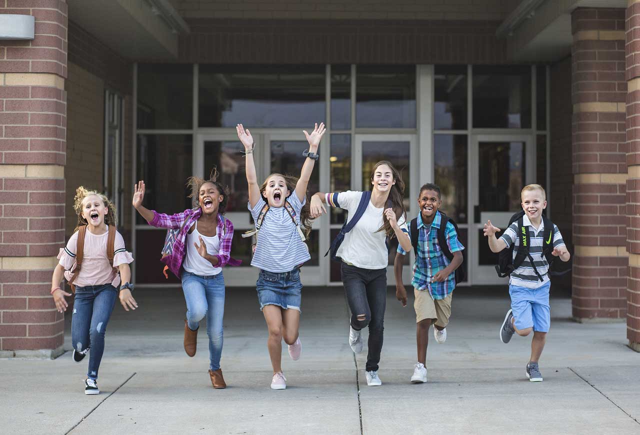 kids leaving school