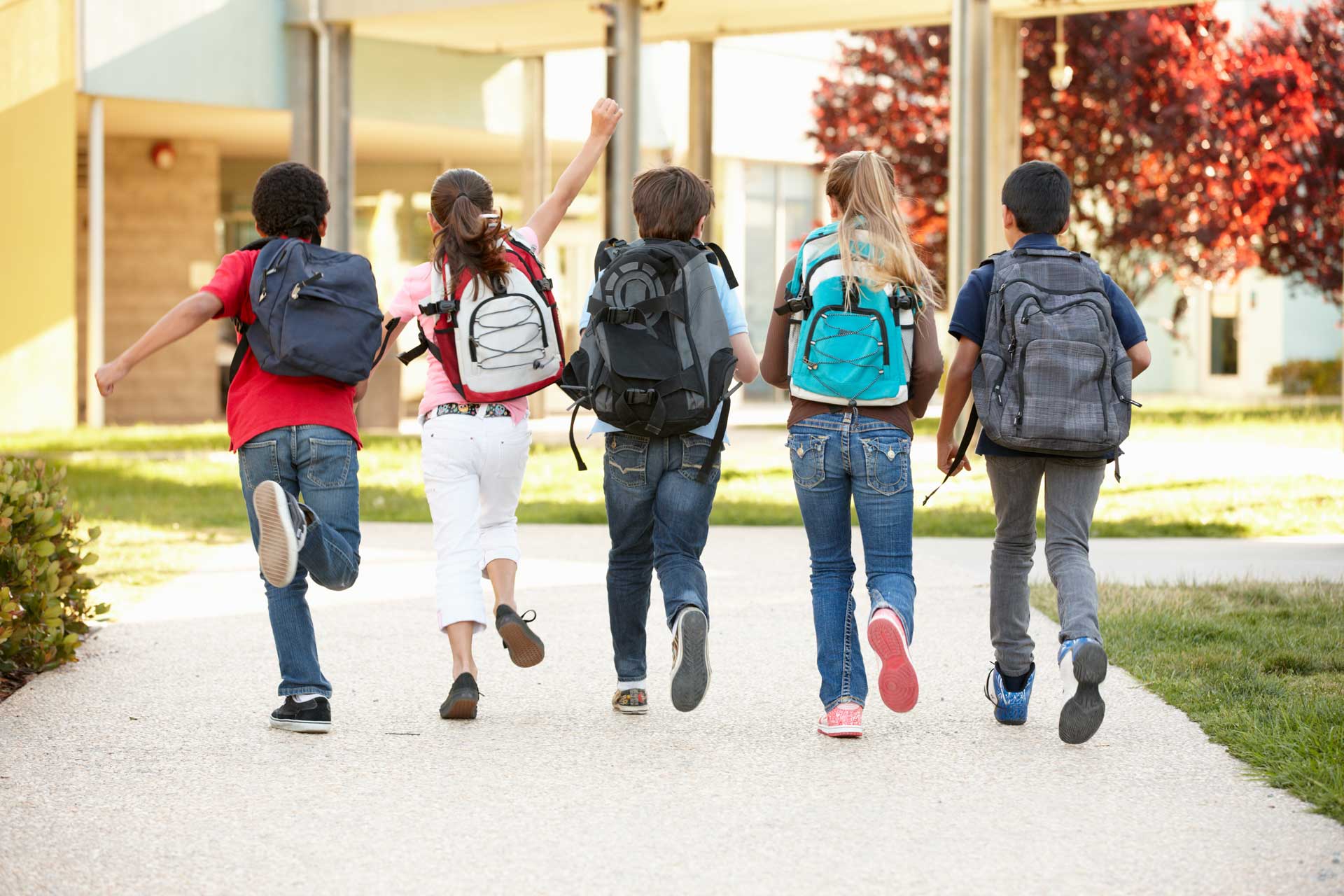 kids going to school