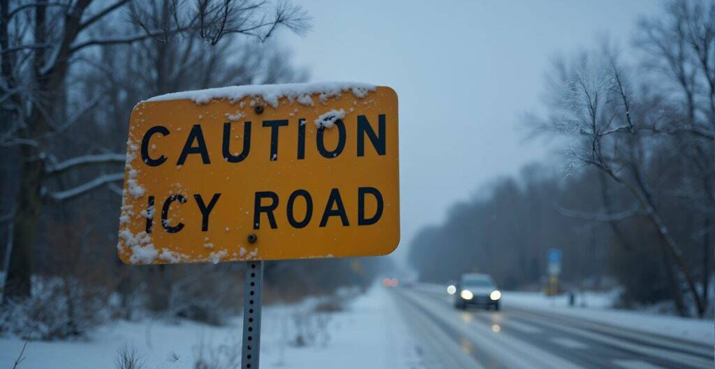 Icy Road in winter